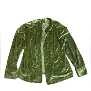 Olive Green Shiny Button Up Shirt